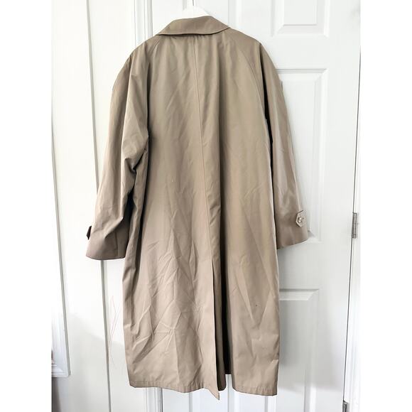 Brooks Brothers Tan Khaki Long Trench Overcoat Plaid Lining Wool Zip Interior - Picture 11 of 12